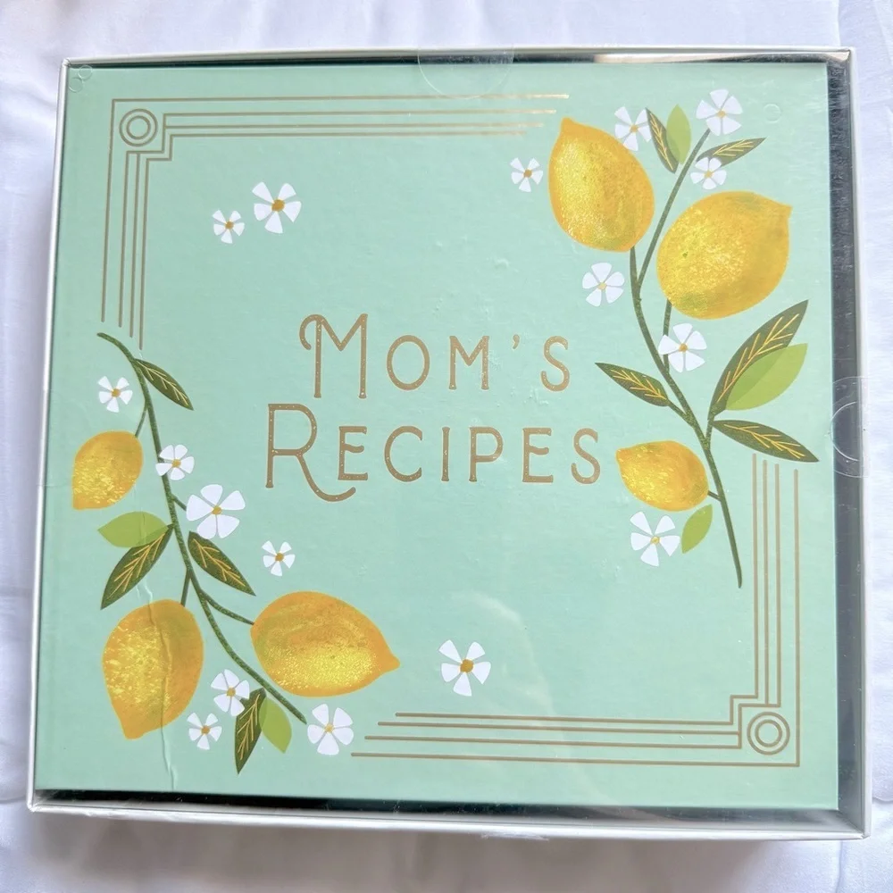 Mom's Recipes Lemon Design Recipe Box